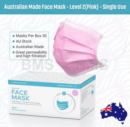 Bella Medical Australian Made Coloured Face Mask - Level 2 BUY 1 GET 1 FREE,