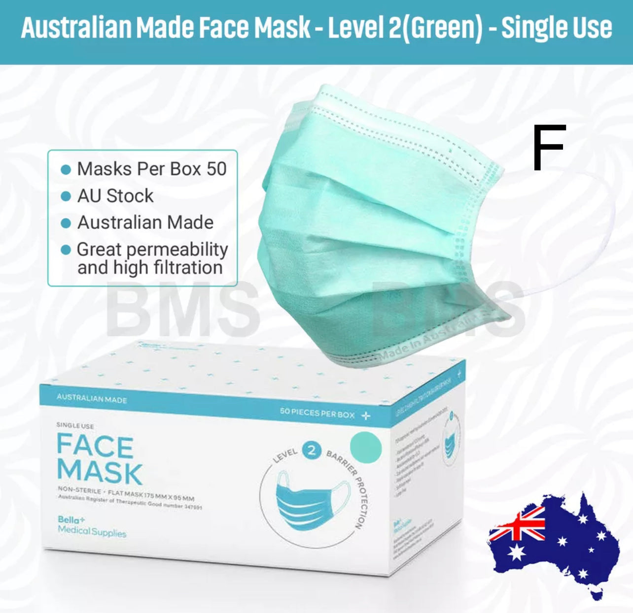 Bella Medical Australian Made Coloured Face Mask - Level 2 BUY 1 GET 1 FREE,